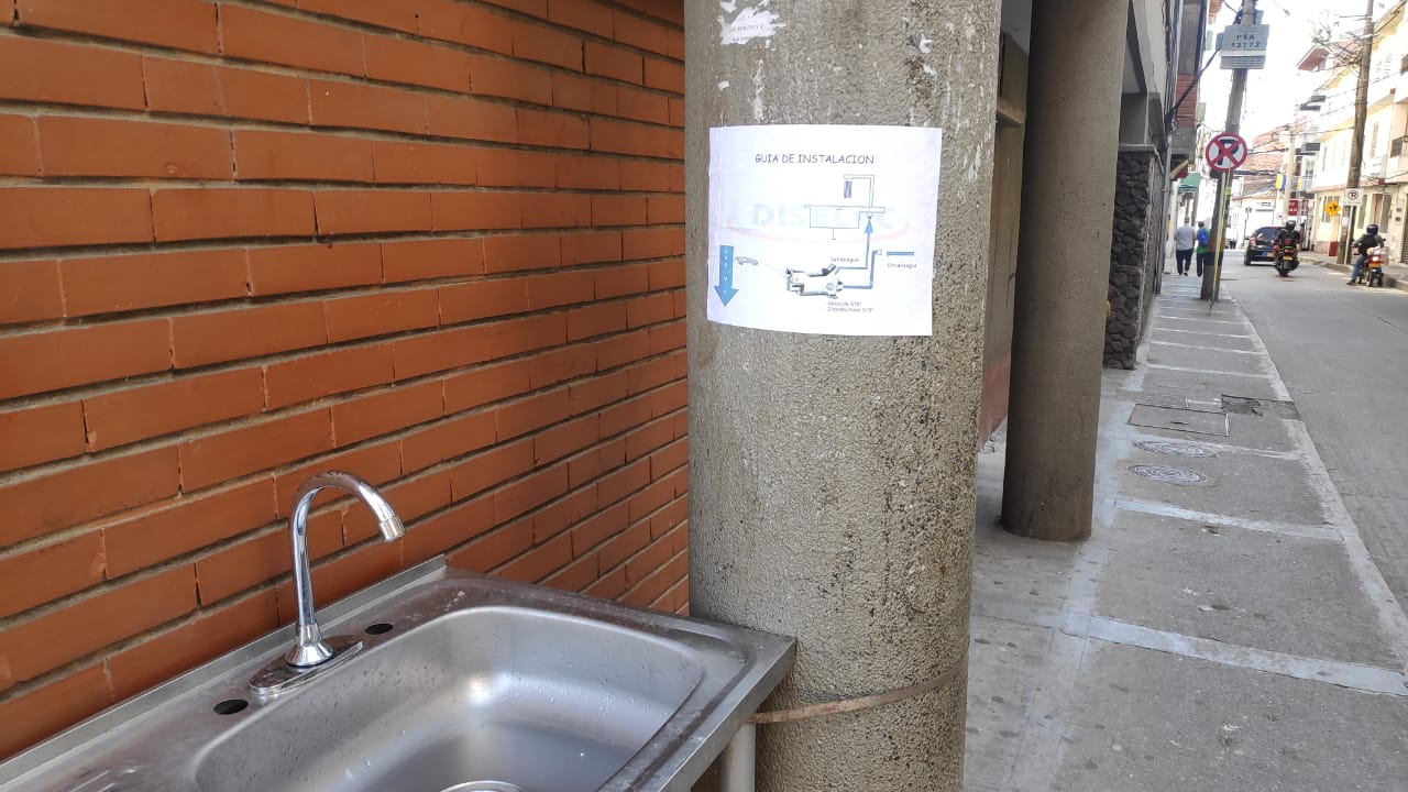 En El Santuario instalaron 4 puntos de higiene como medida de prevención de contagio