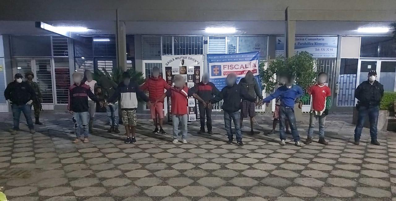12 venezolanos capturados en operativo en Rionegro