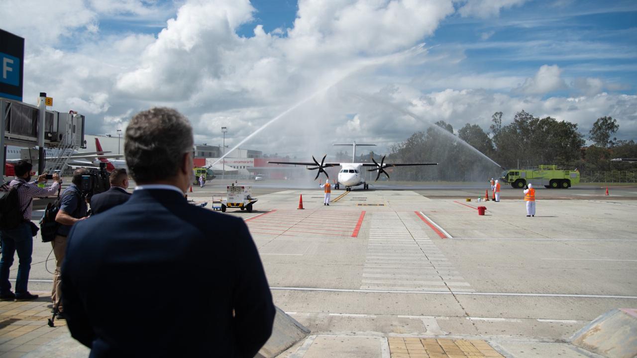 En presencia del presidente Duque, inició en Rionegro plan piloto para reapertura de vuelos domésticos en el país