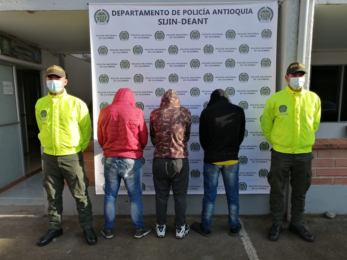 Capturados en Bogotá tres integrantes de grupo delincuencial que hurtaba en el Oriente Antioqueño