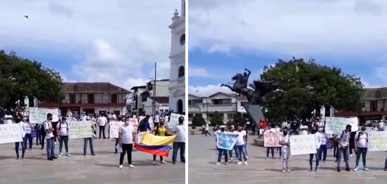 Continúan las protestas en Rionegro en contra de las medidas por la pandemia
