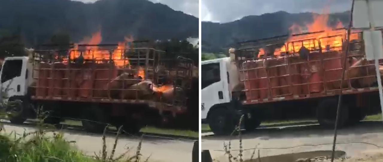 Un entrenamiento para el uso de extintores fue la causa del incendio del vehículo de Roscogas