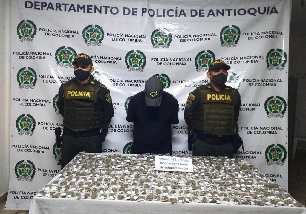 Nuevas capturas en La Ceja: joven es sorprendido con más de 2 mil gramos de marihuana