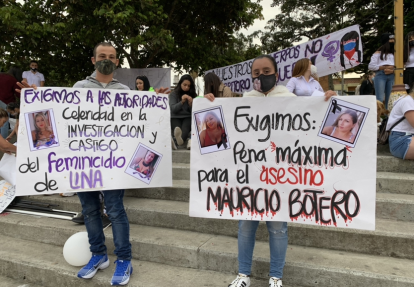 Con plantón rechazaron el feminicidio de Lina María Ramírez
