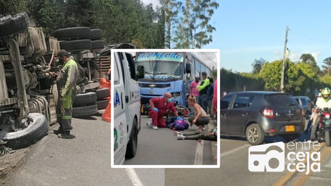 Rionegro: Racha de accidentes de tránsito deja un muerto y cuatro heridos.