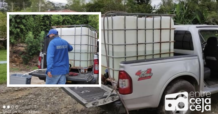 Con bidones ARSA E.S.P. suministra agua a varias veredas de Rionegro.