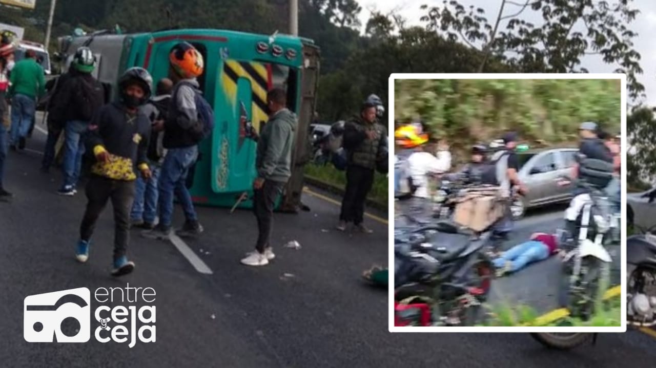 28 heridos dejó volcamiento de un bus en la vía Palmas.