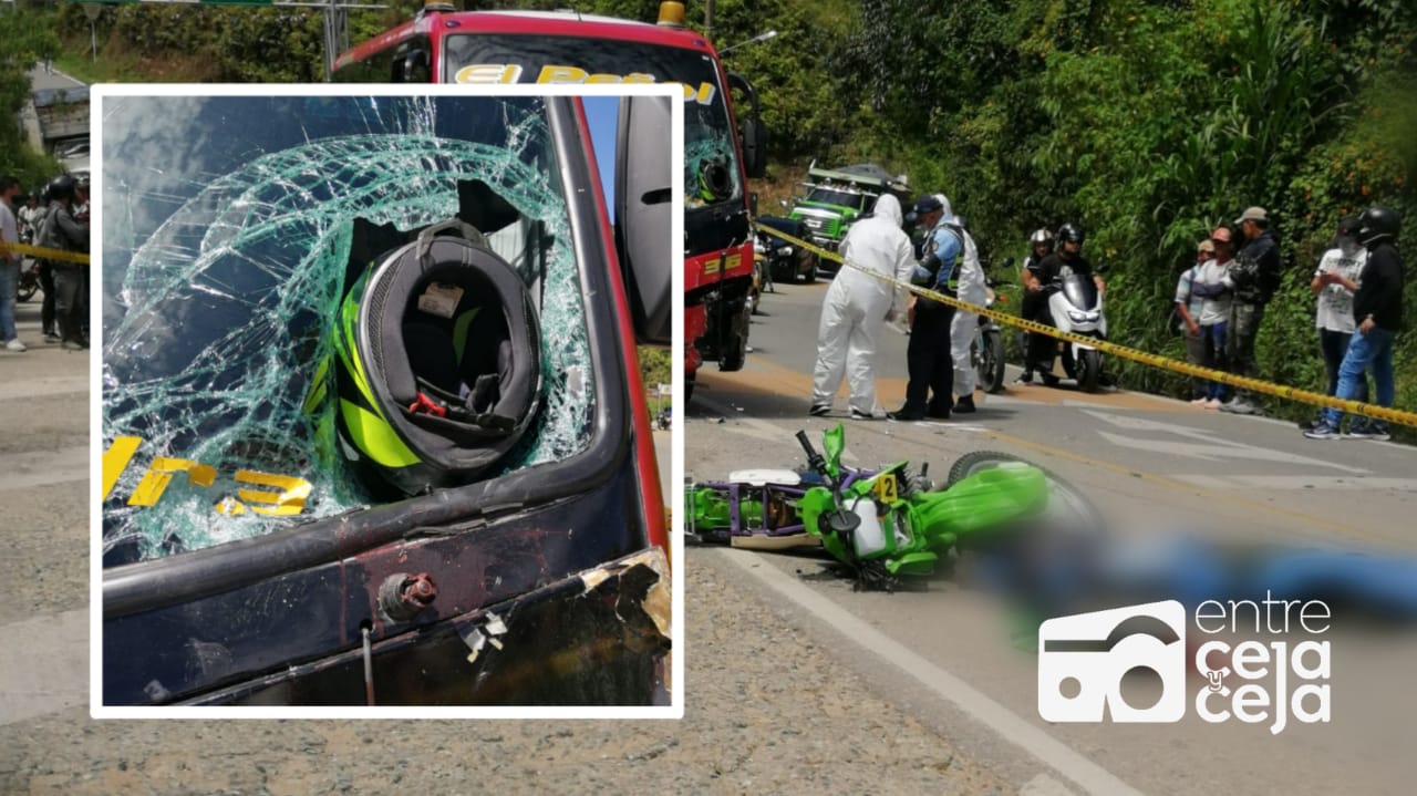 Motociclista a bordo de una KMX, falleció tras chocar de frente con una buseta.