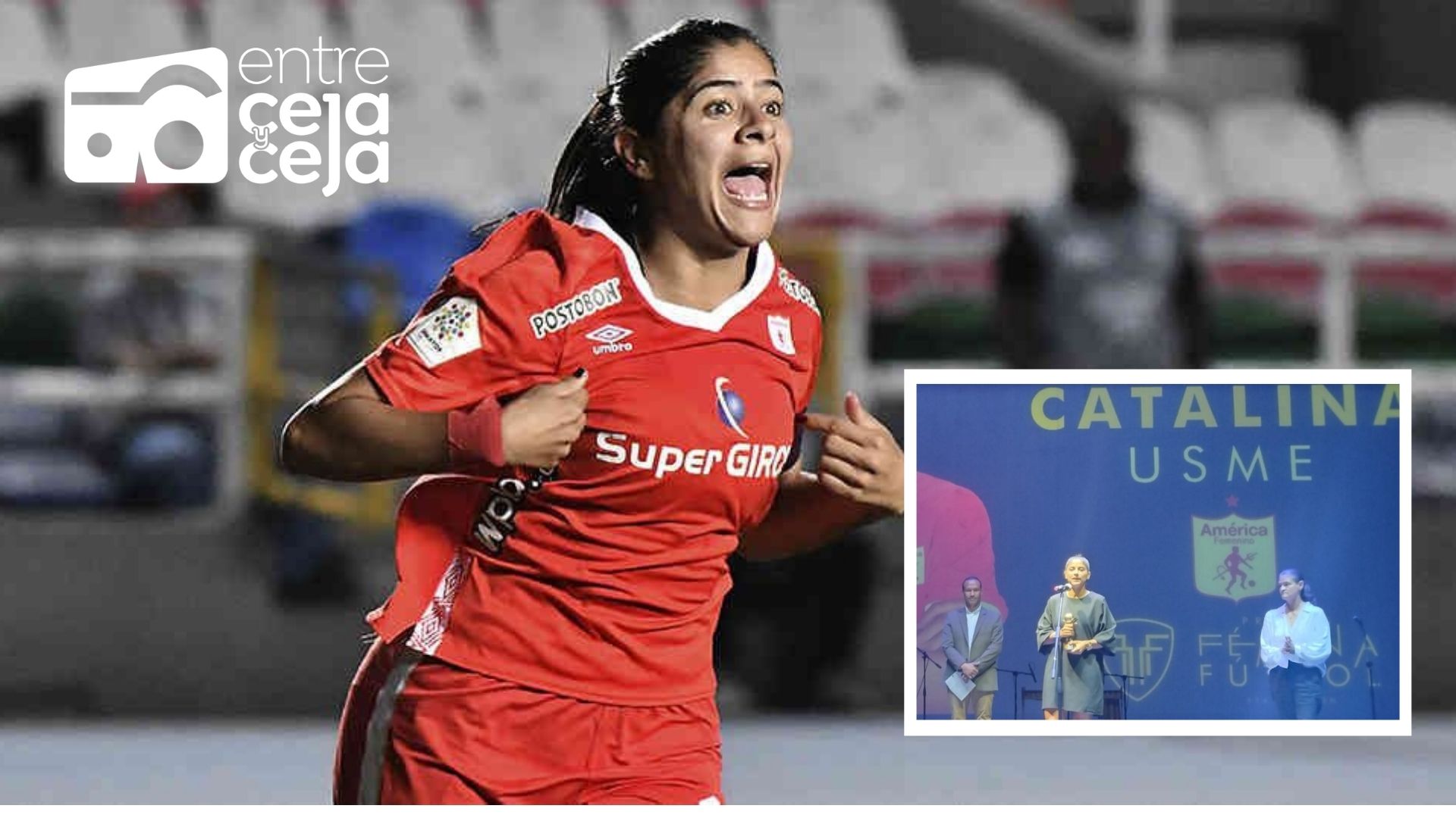 Catalina Usme fue galardonada  en los Premios Femina Fútbol 2021