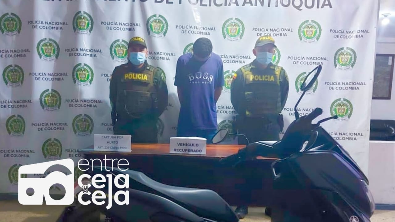 Policía de Marinilla frustró robo de una NMAX, ladrón tenía 20 años