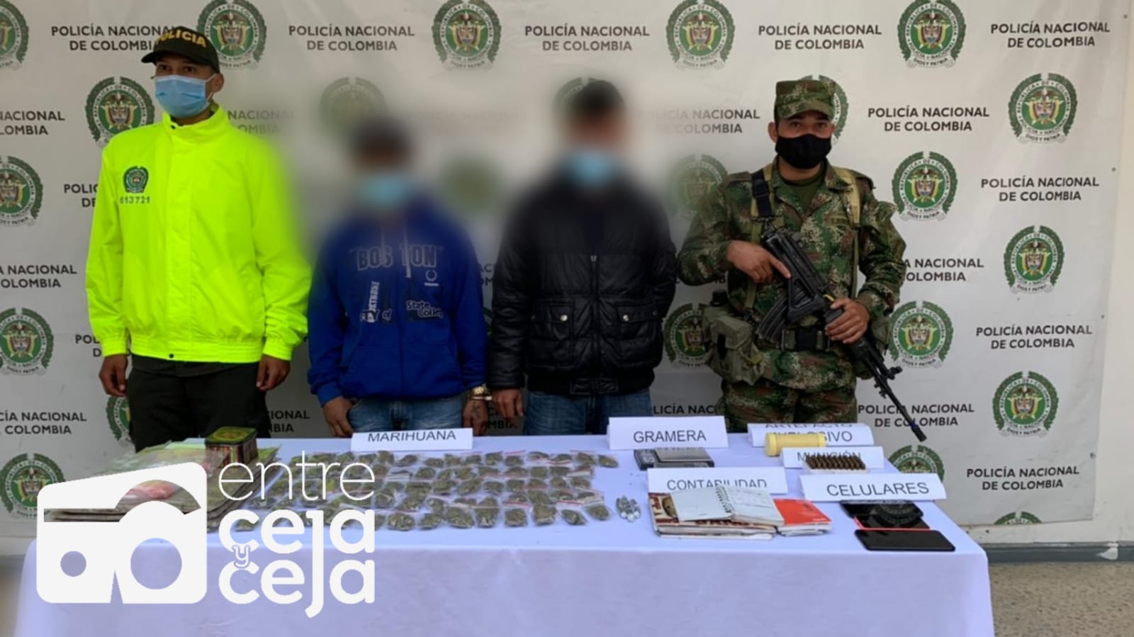 En Marinilla capturaron al «Enano» y a»borracho» con droga, munición y un petardo.