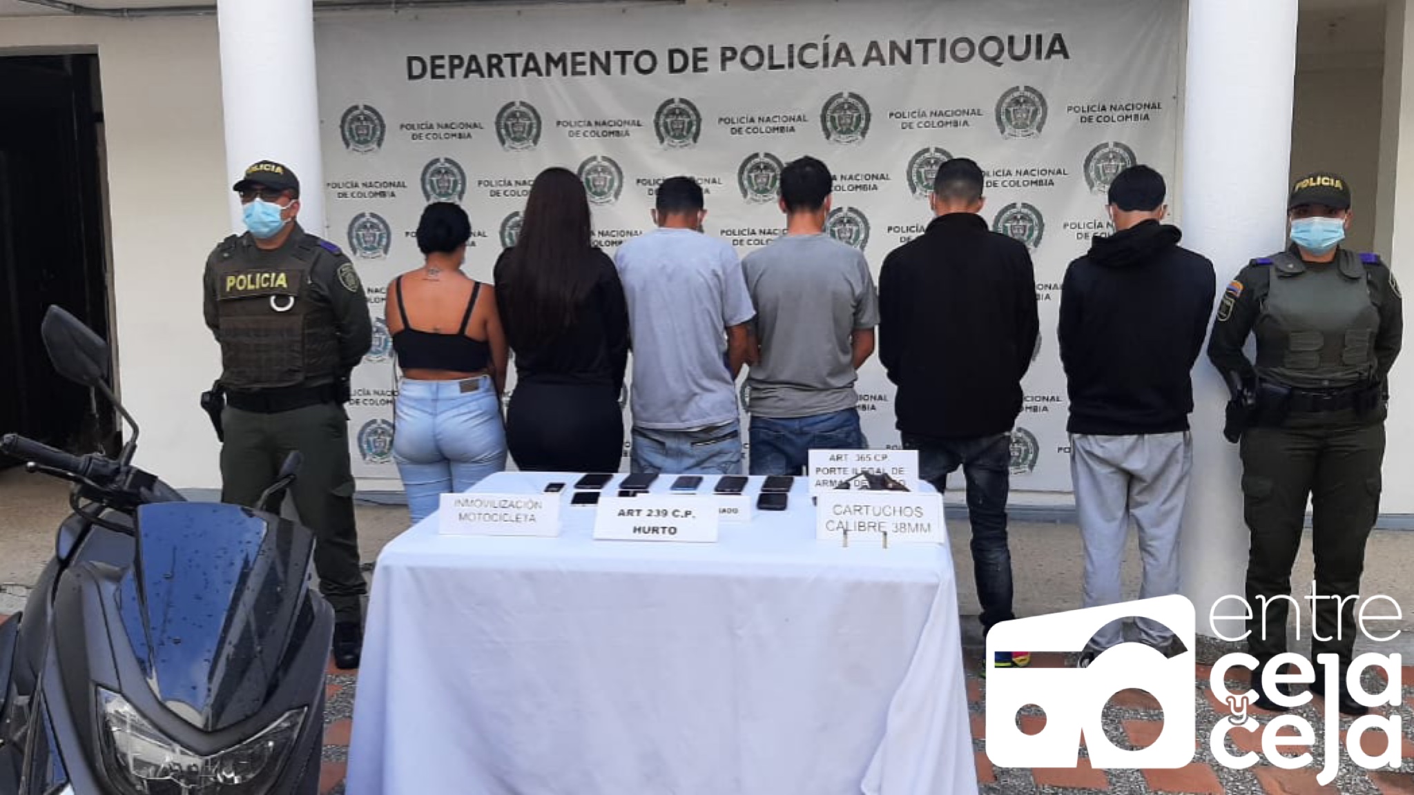 Policía de Marinilla capturó a 6 personas por presunto hurto calificado o agravado.