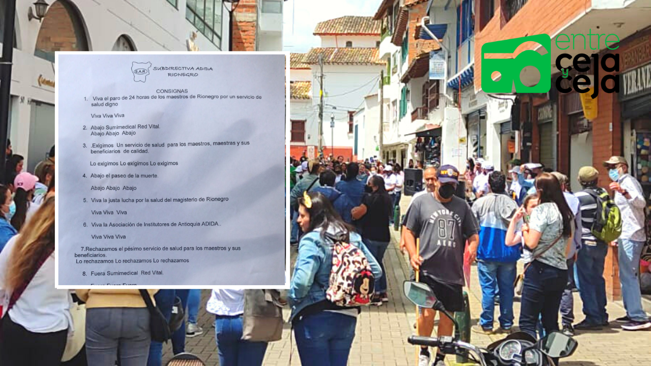 Docentes de Rionegro salieron a paro; para ir al médico tienen que bajar a Medellín