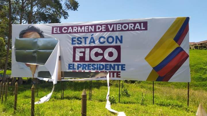El Carmen: Denuncian vandalismo en una valla de Federico Gutíerrez