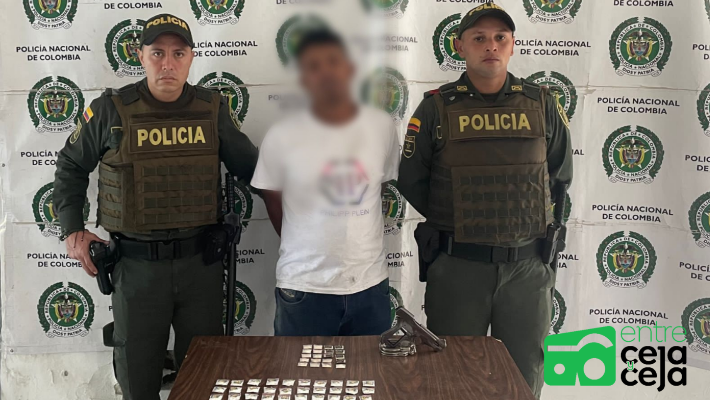 En Rionegro capturan a delincuente cargado de droga y con una pistola real