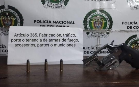 En Rionegro capturaron a un menor de edad que portaba un arma de fuego