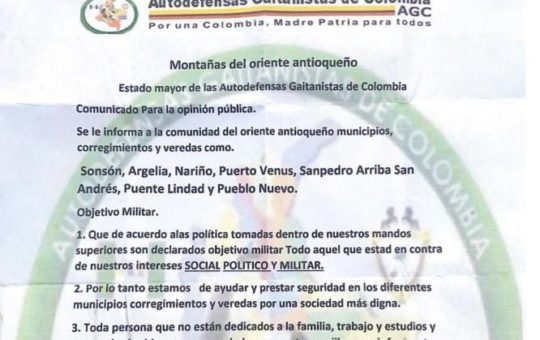 Autoridades desvirtúan autenticidad de panfletos intimidantes en el Páramo