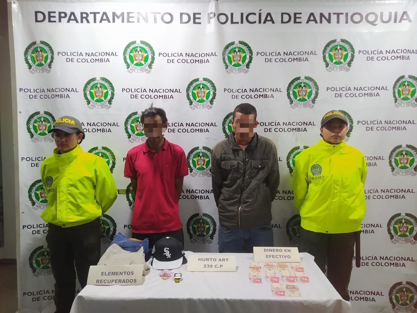 En La Ceja capturaron dos presuntos ladrones