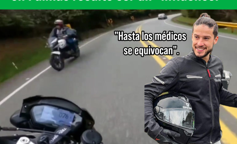 Motociclista que casi ocasiona tragedia en Palmas resultó ser un Influencer