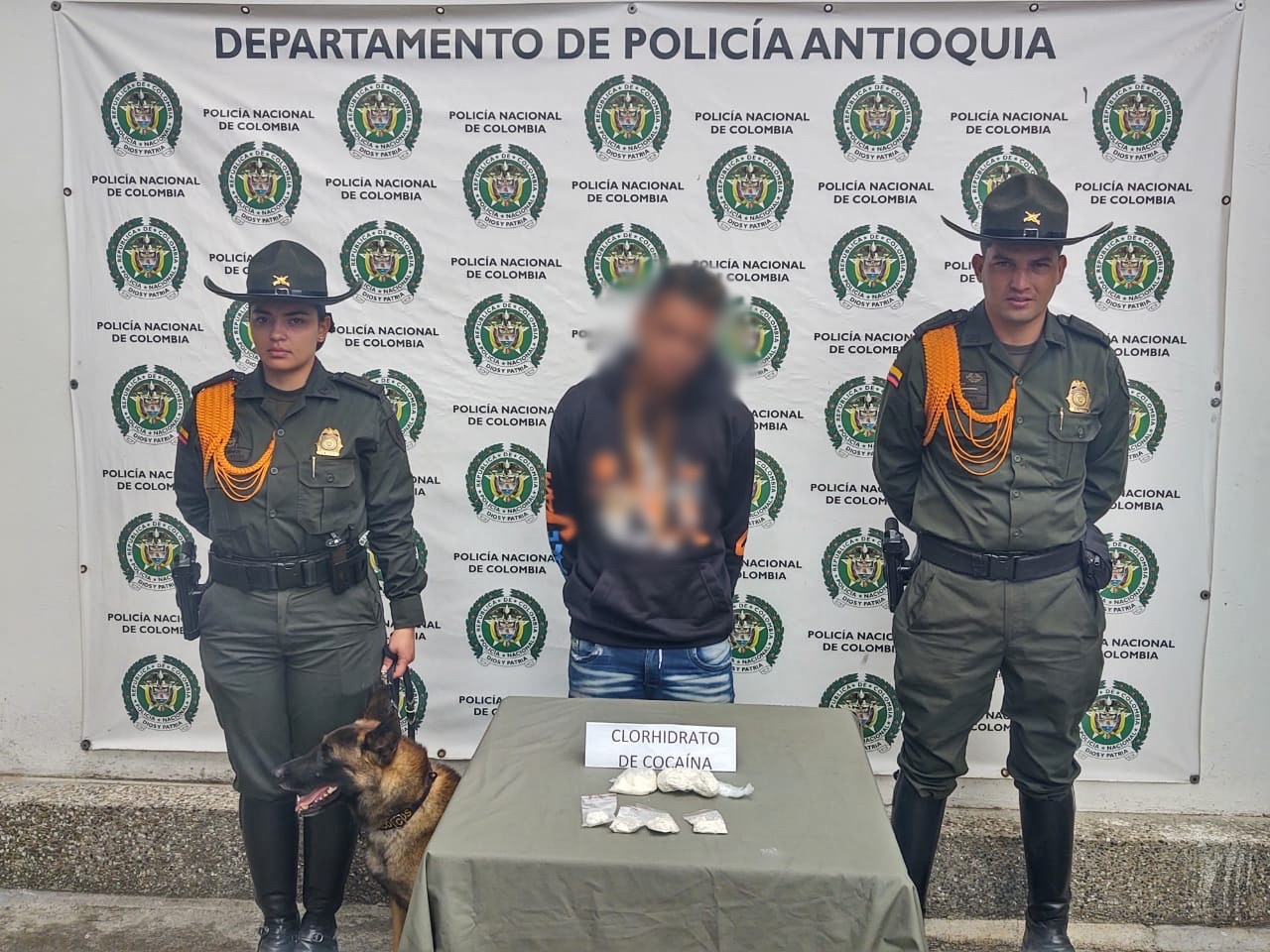 Guarne: un perro de la Policía facilitó la captura de un hombre que portaba droga