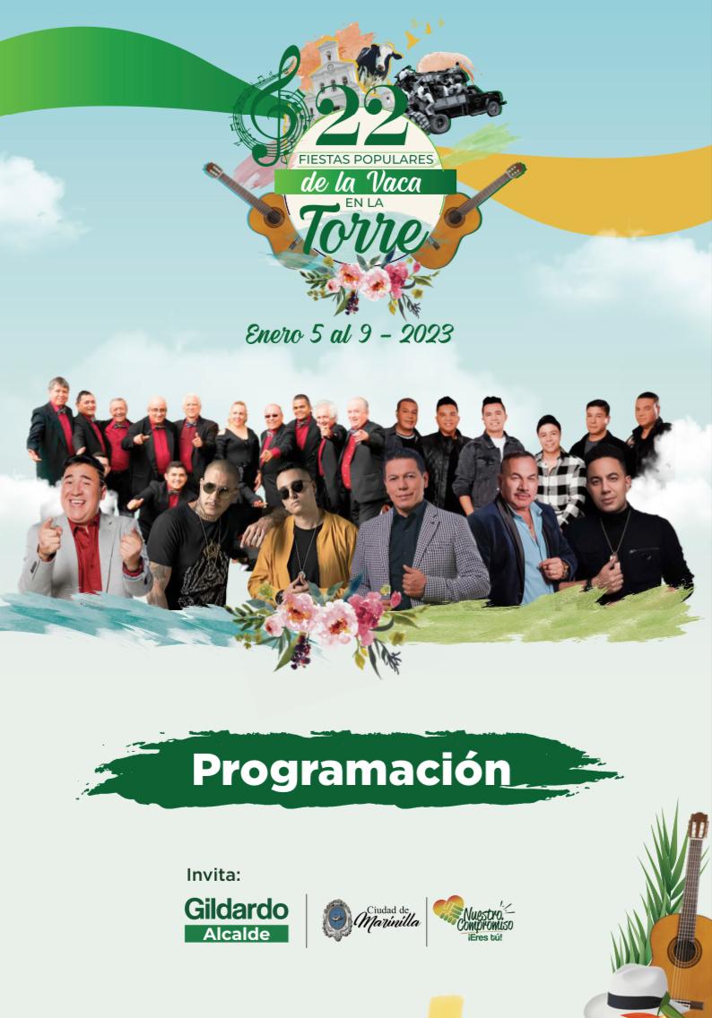 Este es el ramillete de artistas que estará en la versión 22 de las fiestas de Marinilla