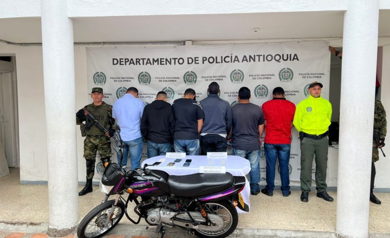 En Marinilla capturaron 6 personas que se dedicaban a robar motos 