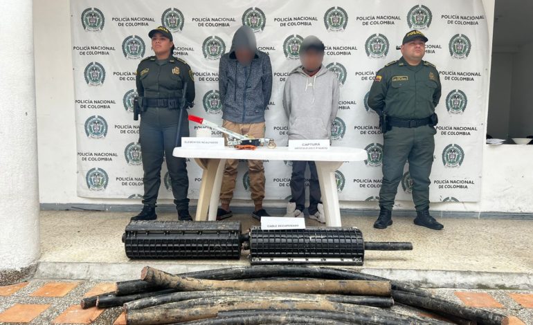En Marinilla dos sujetos fueron capturados por hurtar 57 millones en cableado de cobre