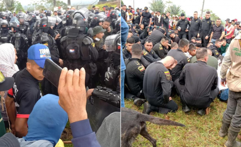 80 Policías fueron retenidos por manifestantes en San Vicente del Caguán