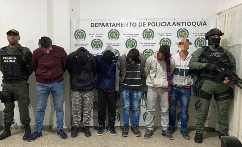 6 integrantes de la banda «Los Caicedo» fueron capturados en Marinilla
