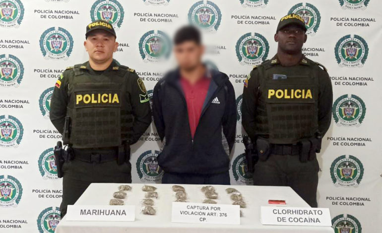 En San Luis capturaron a un joven que vendía drogas en una vereda
