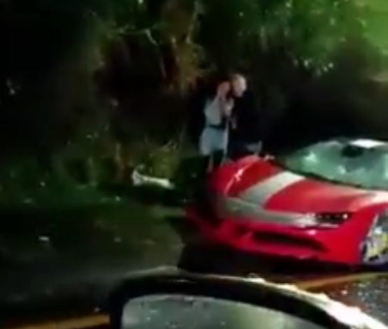 Ferrari que se estrelló en la autopista es uno de los más costos del país