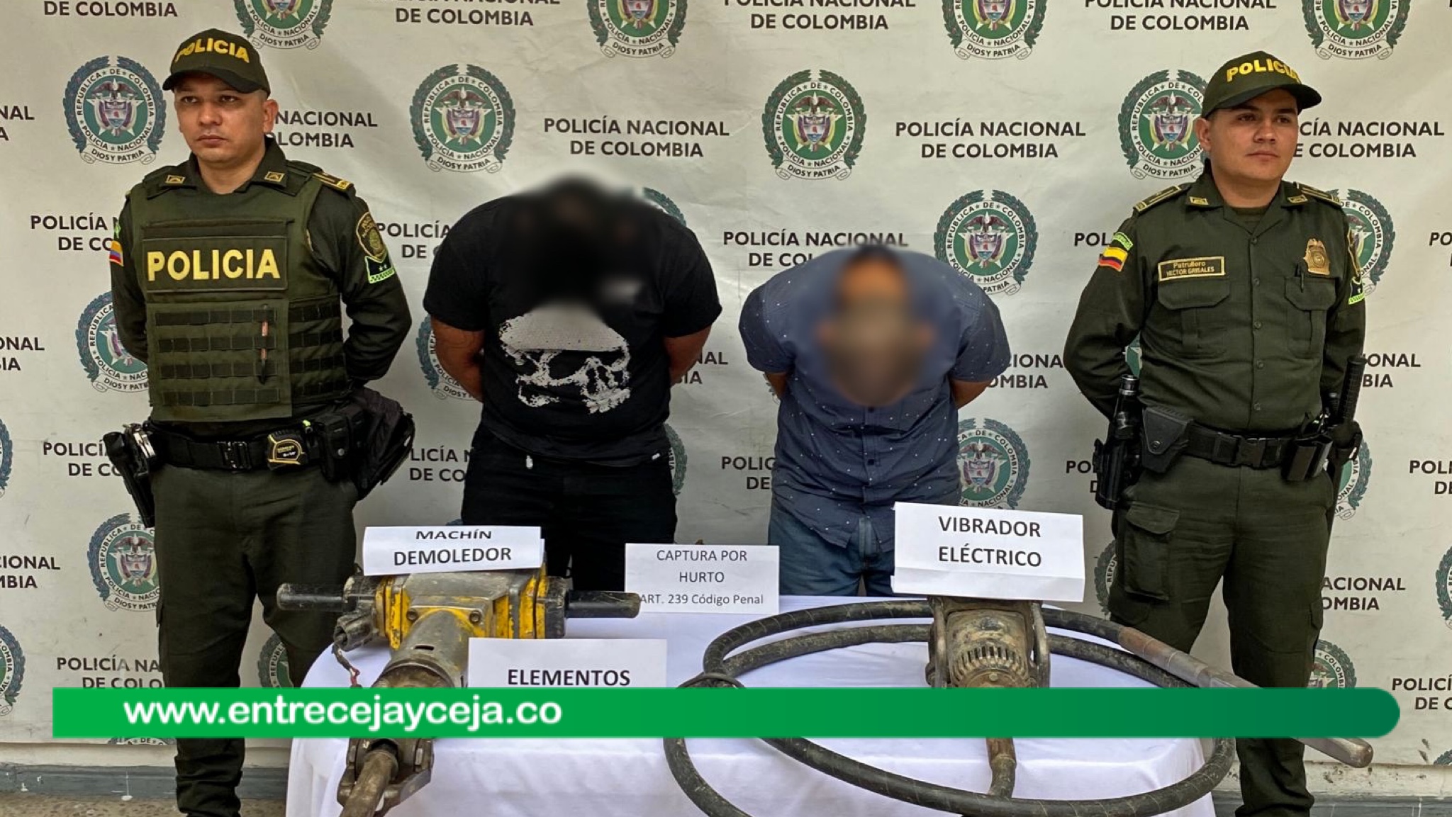 Se iban a robar herramientas de una obra en construcción; policía los cogió