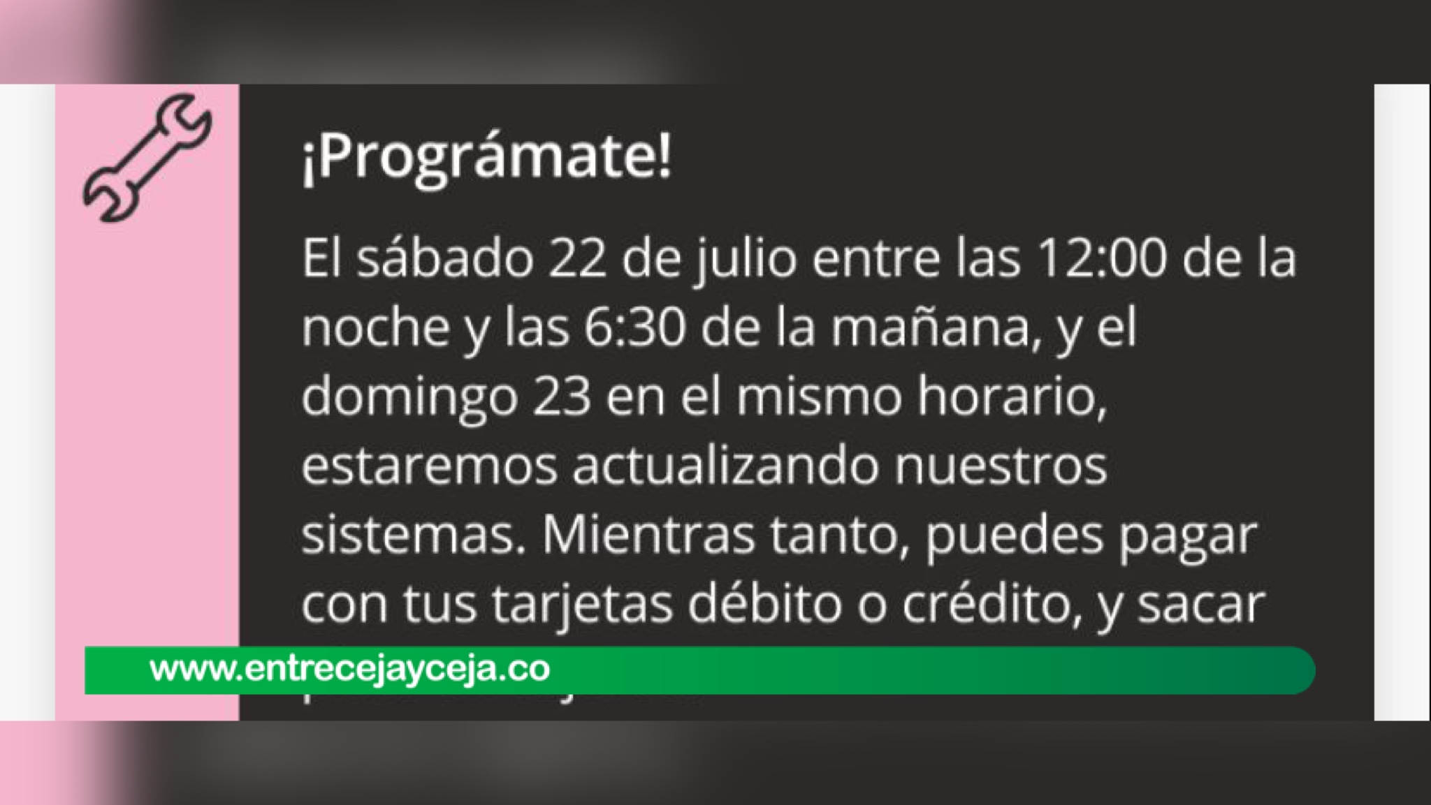 Anuncian caída de la sucursal virtual de Bancolombia