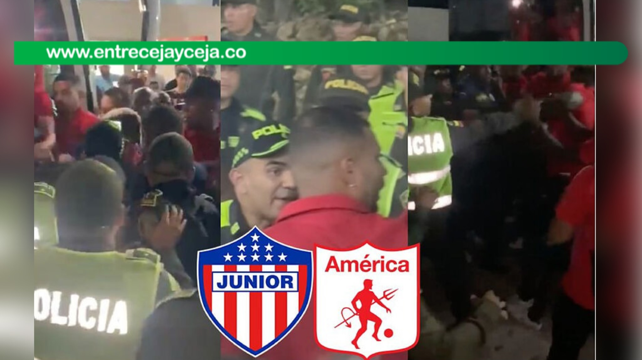 En pelea con las autoridades; así terminó el partido América – Junior