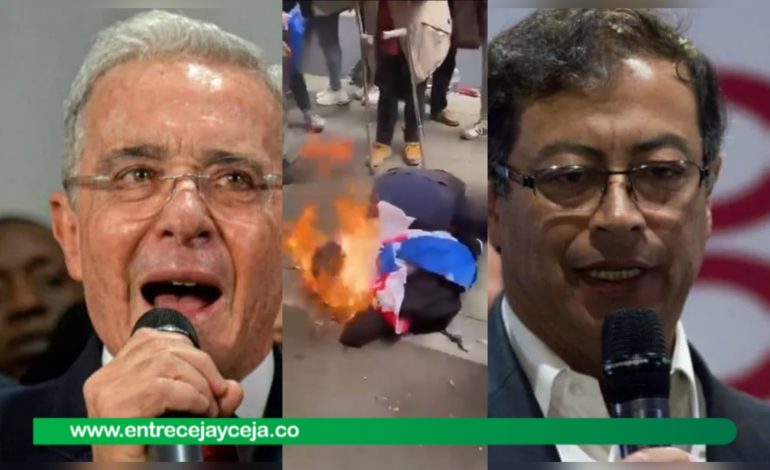 Excandidato del C.D. «quemó» a Petro; Uribe rechazó el acto