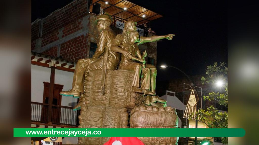 ¡Un gran homenaje! El parque de Guarne ya cuenta con monumento a la Familia Cabuyera