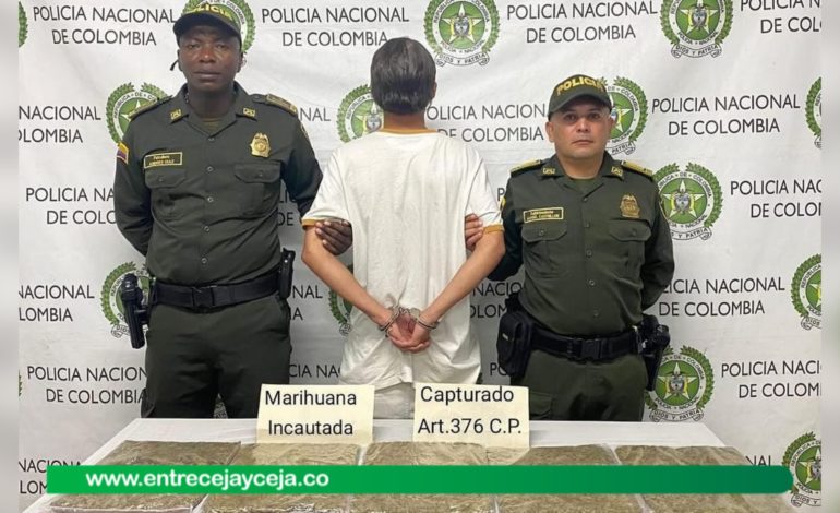 Capturado joven con 2.5 kilos de marihuana listos para vender