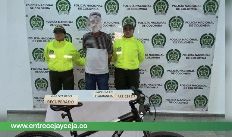 Autoridades captura a hombre señalado de robar bicicletas en La Ceja