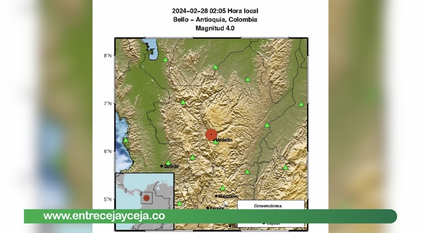 ¡Se movió la tierra! Sismo con epicentro en Bello se sintió en el Oriente Antioqueño