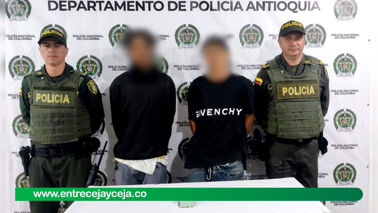 Capturan en el barrio El Porvenir de Rionegro a dos ladrones de celulares