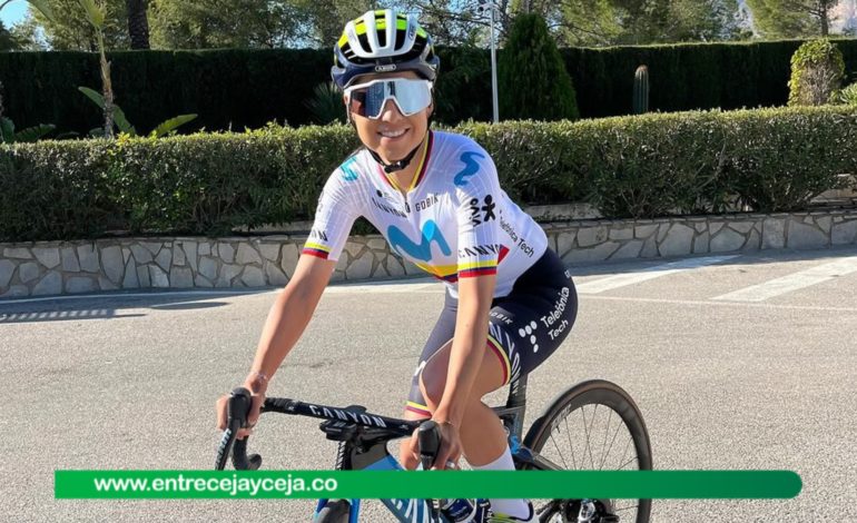 Paula Patiño, la ciclista cejeña que lleva la tricolor en el Movistar Team