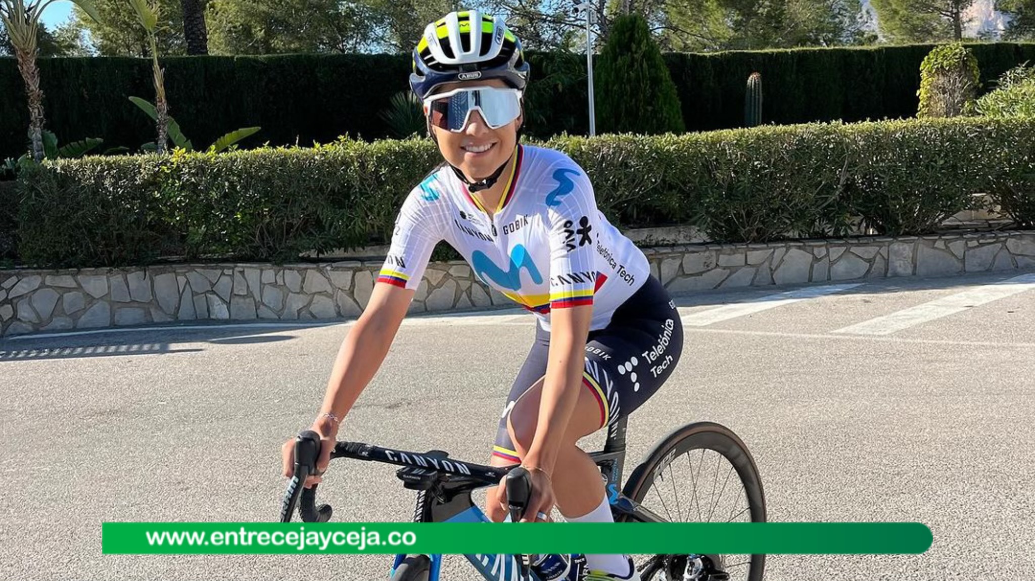 Paula Patiño, la ciclista cejeña que lleva la tricolor en el Movistar Team