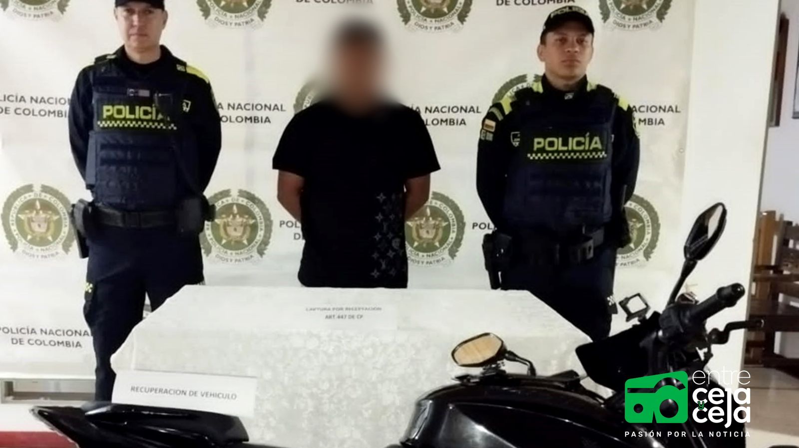 Por andar en una moto robada fue capturado en la vereda La Playa de Rionegro