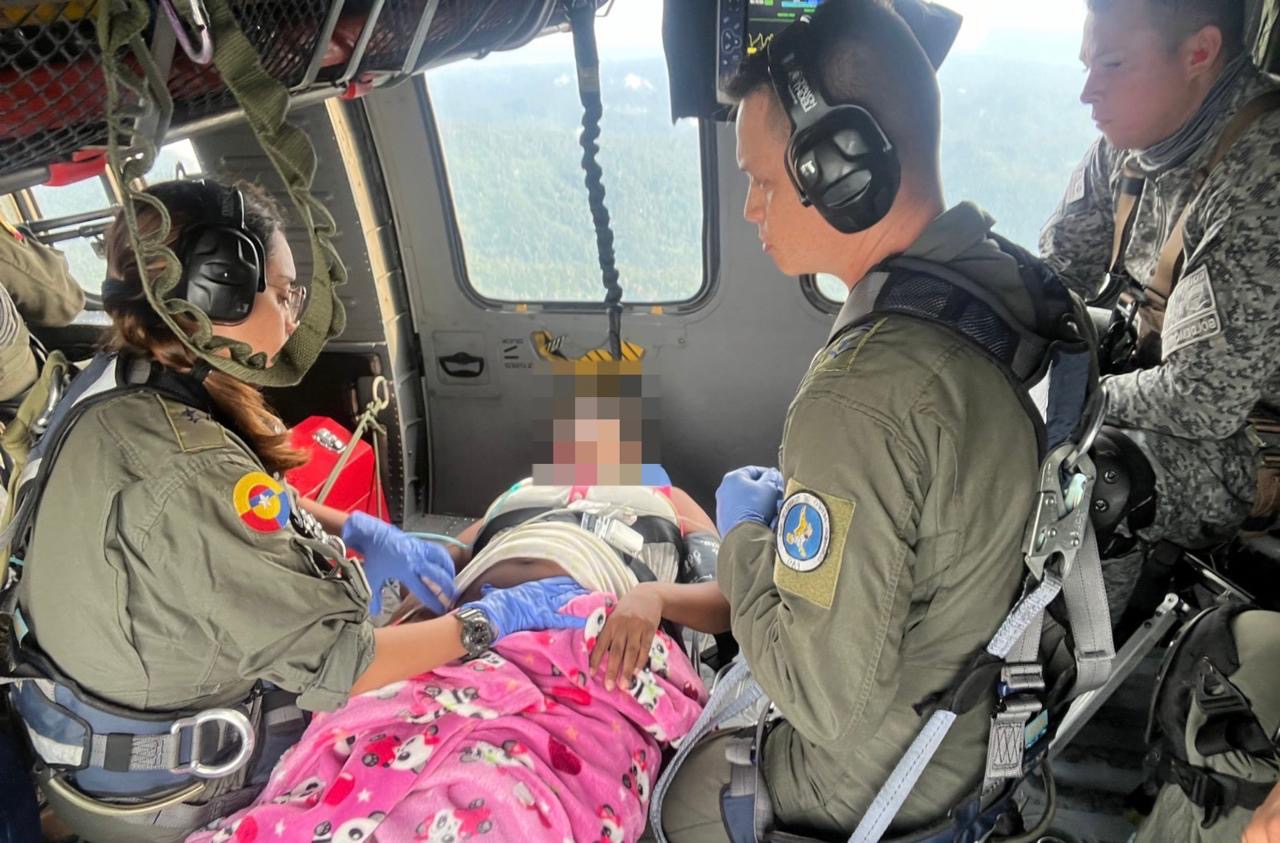 Joven de 15 años con embarazo de alto riesgo fue trasladada en helicóptero de la FAC