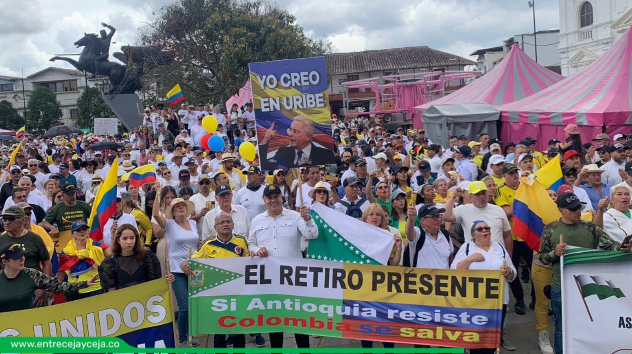 Cerca de 10 mil personas participaron de marchas en Rionegro contra Petro