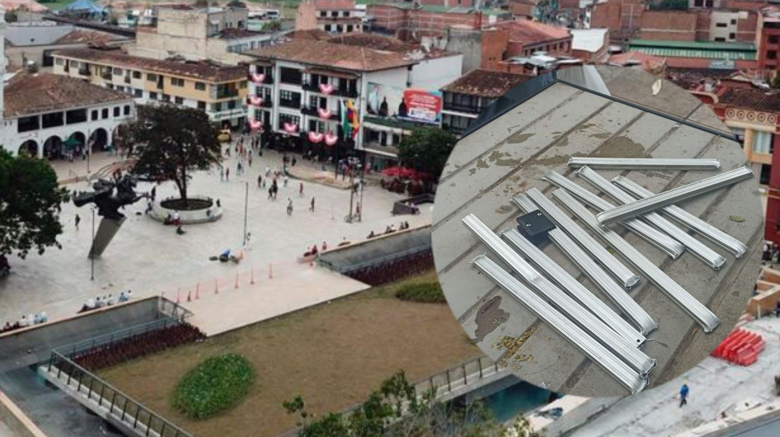 Rionegro: Desmantelaba las sombrillas de la Plaza de la Libertad y fue capturado