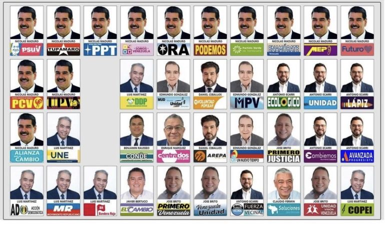 En el tarjetón de las presidenciales en Venezuela, Maduro aparece 13 veces