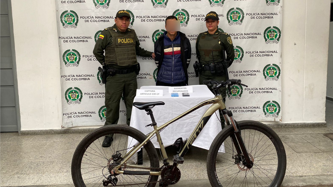 En La Ceja, la Policía capturó a un presunto ladrón que le quitó la bicicleta a una mujer