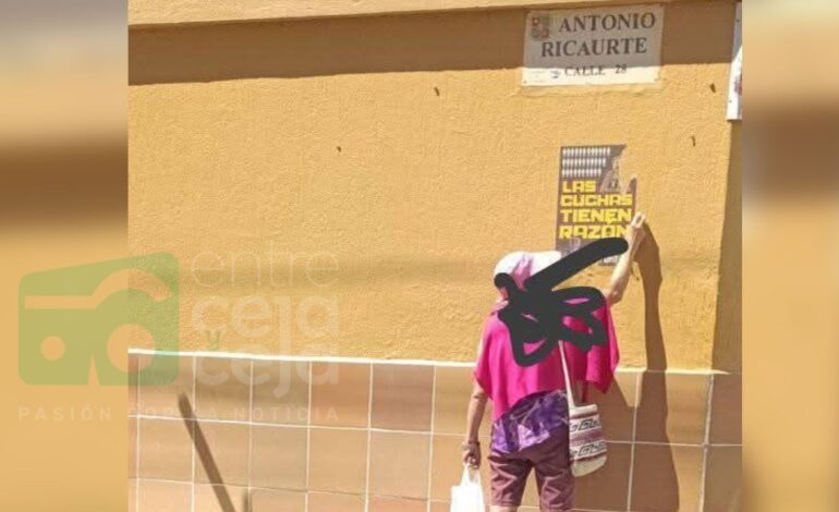 Denuncian que mujer retiró cartel de las cuchas tienen razón en El Carmen de Viboral