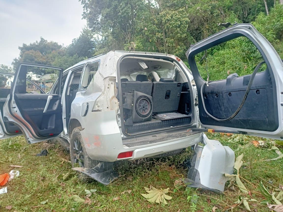 Camioneta accidentada en abismo en el sector El Guaico, Abejorral